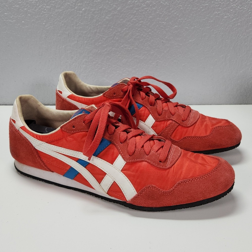 Onitsuka Tiger Serrano Mens Red White Low Top Sneakers D109L Size 11.5 Asics
